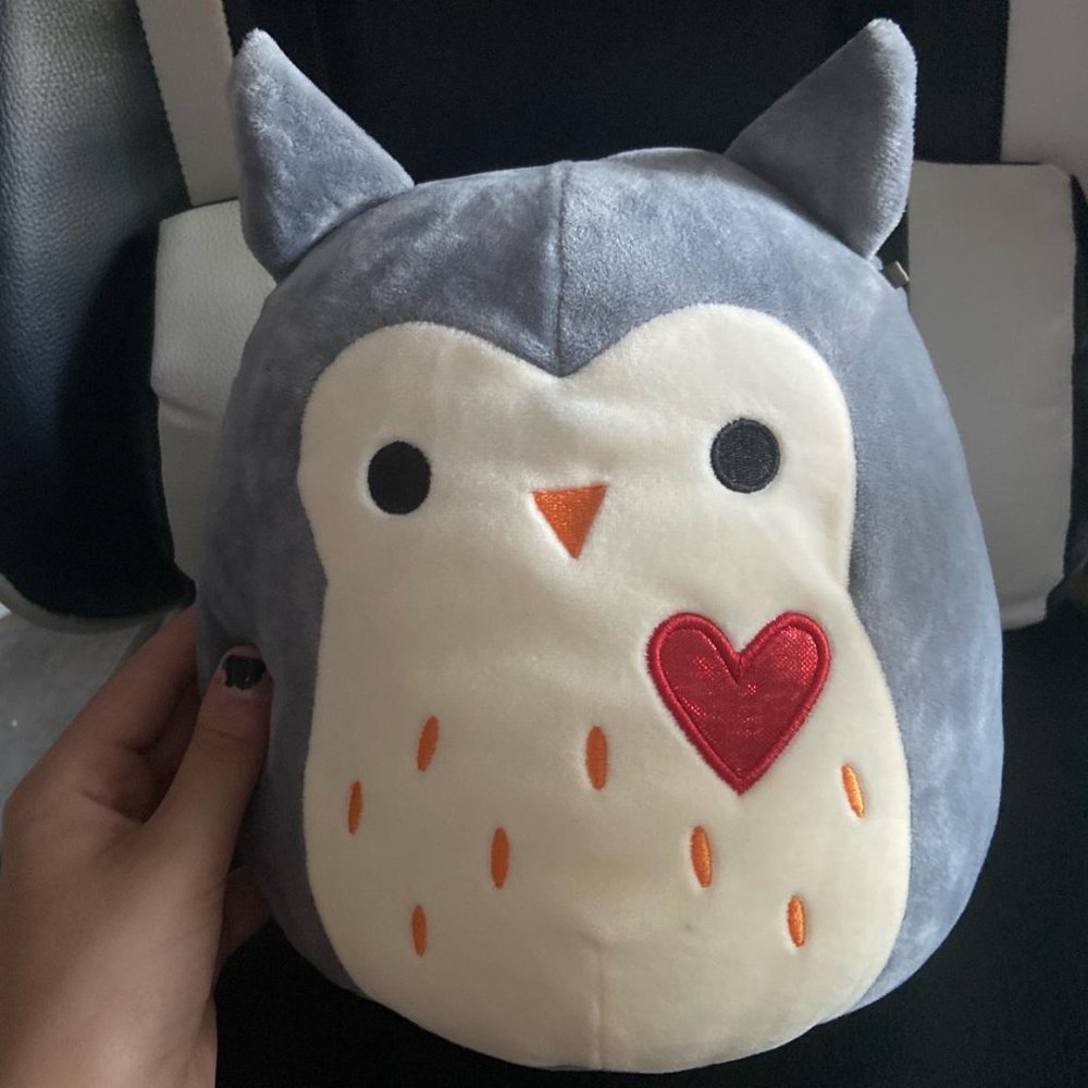 Squishmallow Valentines Day Samantha Gray Owl Plush